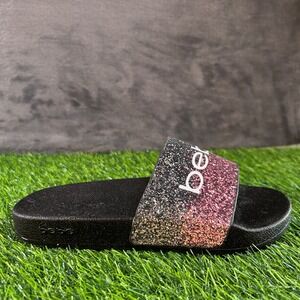 Bebe Glitter Slides Sandals Slip On Black Pink Right SHOE ONLY Amputee Womens 6